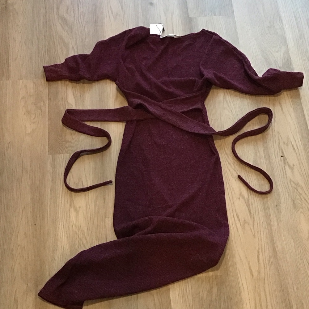 Deep Burgundy Long Sleeve Dress